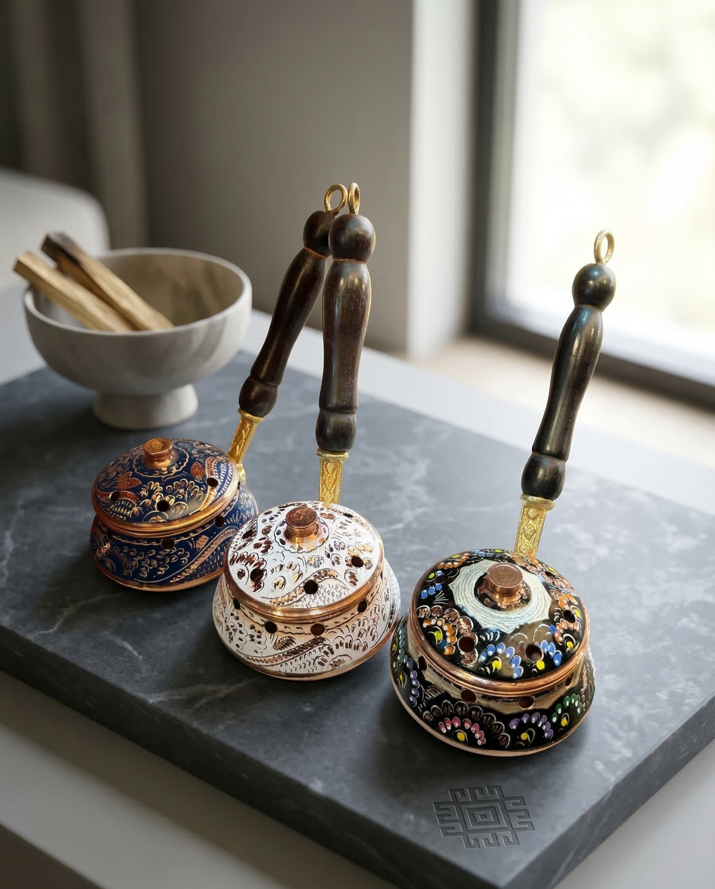 The Heritage Ritual Vessel: Hand-Hammered Antique Copper Incense Burner
