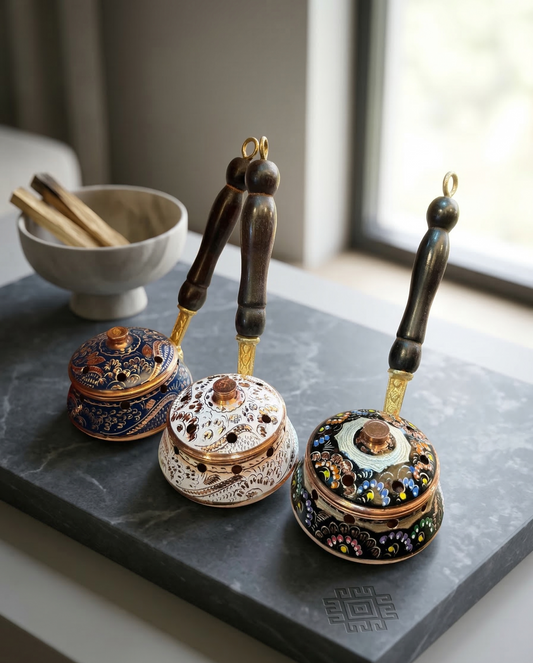 The Heritage Ritual Vessel: Hand-Hammered Antique Copper Incense Burner